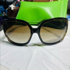 Kate Spade Sunglasses Cila/s 01d6 Y6 61-16-125 Gold Polka Dots New York Tortoise